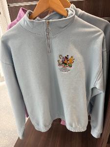 RVC Cropped Quarter Zip - Sky Blue